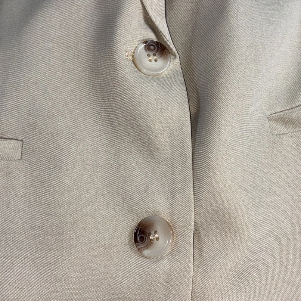 PRETTYGARDEN Women's Spring Medium Khaki Business Casual Blazers Notch Lapel - Picture 4 of 6